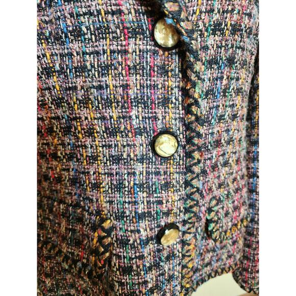 Enrico Baldini Women's Lined Tweed Bllazer Size 12 Silk Rayon Blend - Picture 2 of 6
